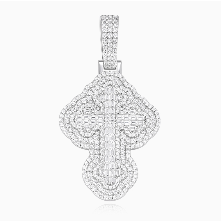 Shining Star moissanite cross pendant